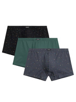 Herren-Boxershorts 3MH-204 Grau/Grün/Schwarz/Bunt