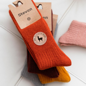 Skarpetki 50% z wełny alpaki art. 044 PR007 jasno różowe