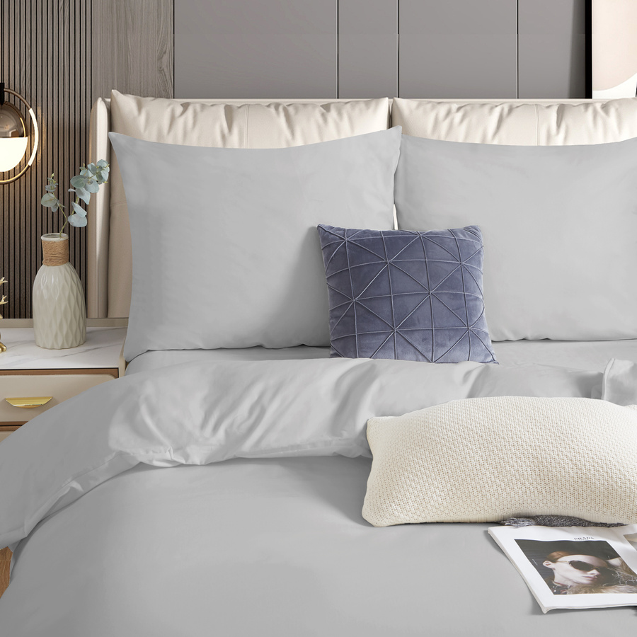 Lenjerie de pat Satinată Gri deschis