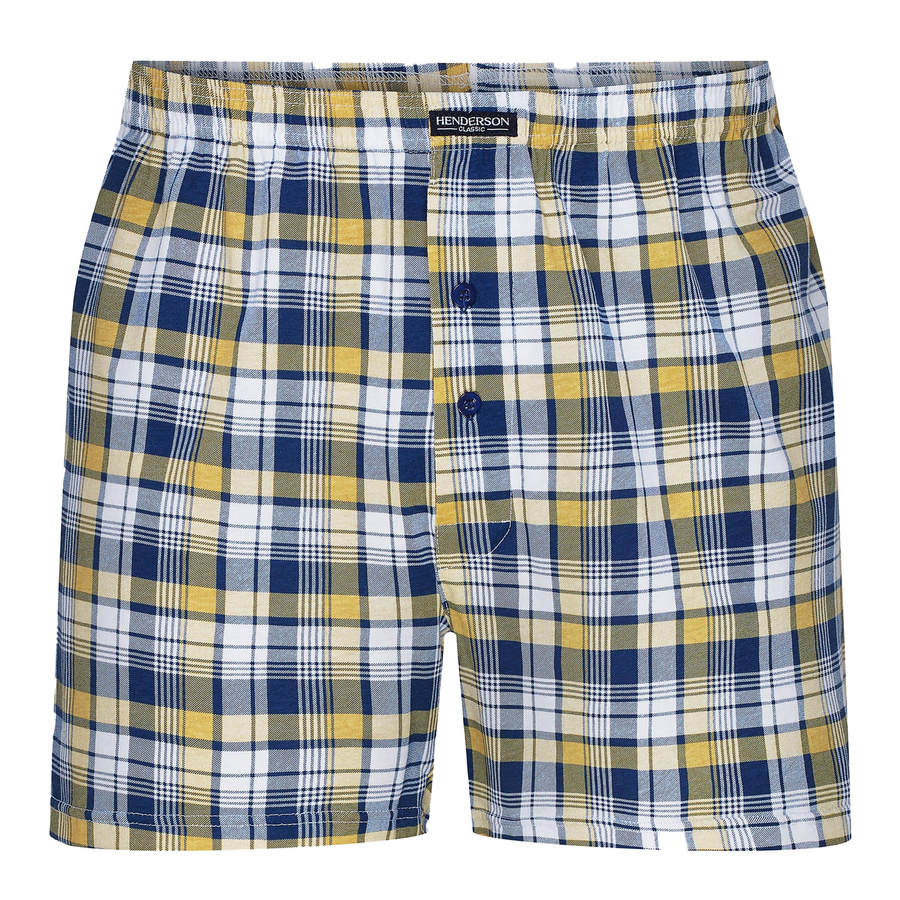 Henderson Herren Boxershorts Classic – 100% Baumwolle, Komfortabler Schnitt, Elastischer Bund, Knopfleiste, Geometrisches Muster, Vielseitige Farben, Herbst/Winter Kollektion, Grau, Größe: K318, 4er Pack