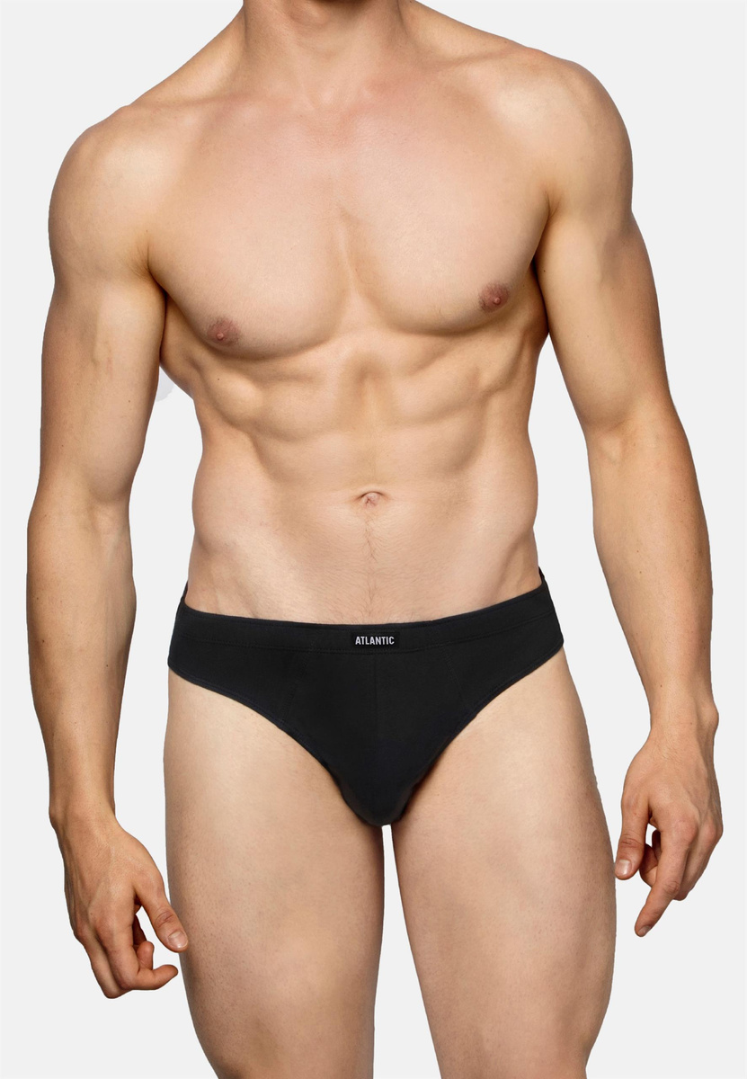 Atlantic Herren Slips 3er Pack – Sportlicher Baumwoll-Slip, Bequeme Unterwäsche für Männer, 100% Baumwolle, Schwarz | Grau | Weiß, Klassische Kollektion, Ohne Muster, Innenbund, Komfortabel und Atmungsaktiv