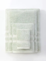 Bamboo Towel Harmony Sage/With Silver Border