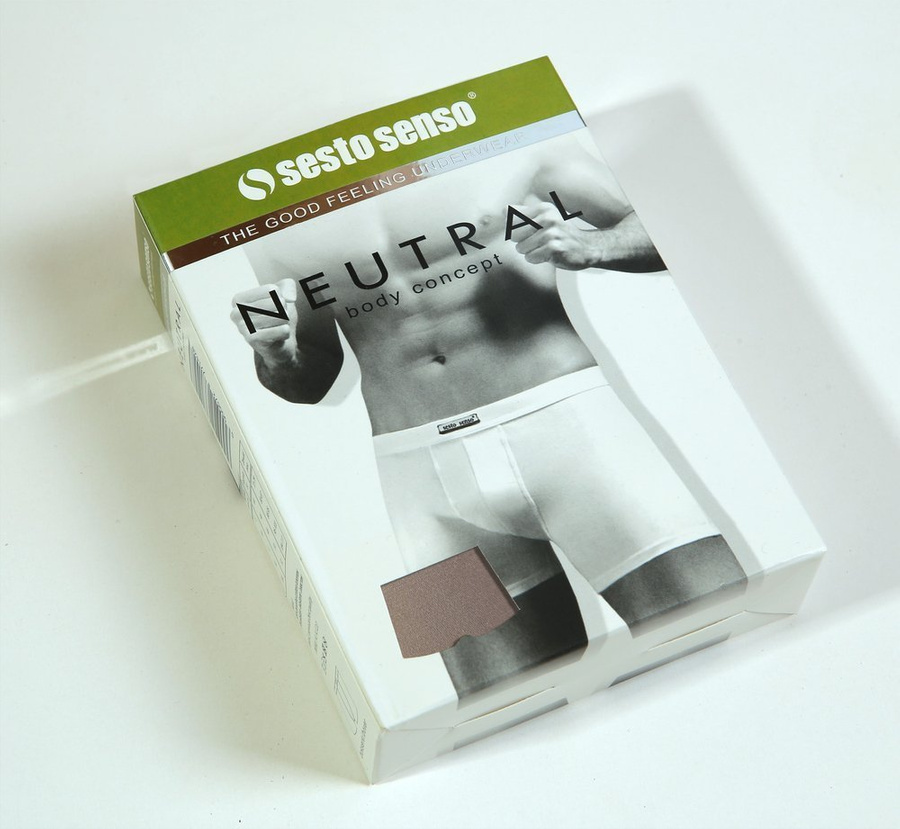 Sesto Senso Herren Baumwoll Boxershorts – Komfortable Unterwäsche mit Elastan, Bequemes Design, Flache Nähte, Ohne Druckstellen, Beige, Neu, Für Männer