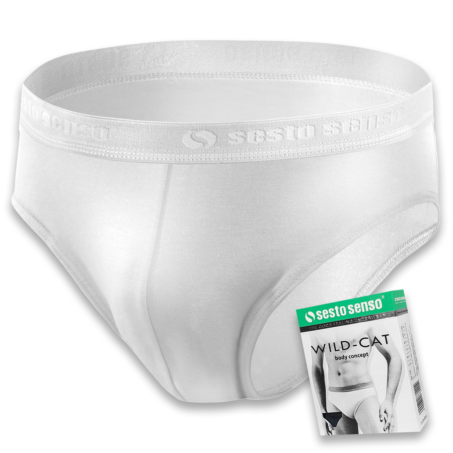 Sesto Senso Herren Baumwoll Slips Set – Bequeme Sportunterwäsche, 95% Baumwolle, 5% Elastan, Anatomic Fit, Nicht Einengend, Verschiedene Farben: Weiß, Schwarz, Rot, Blau, 4er Pack, Ideal für Aktive Männer