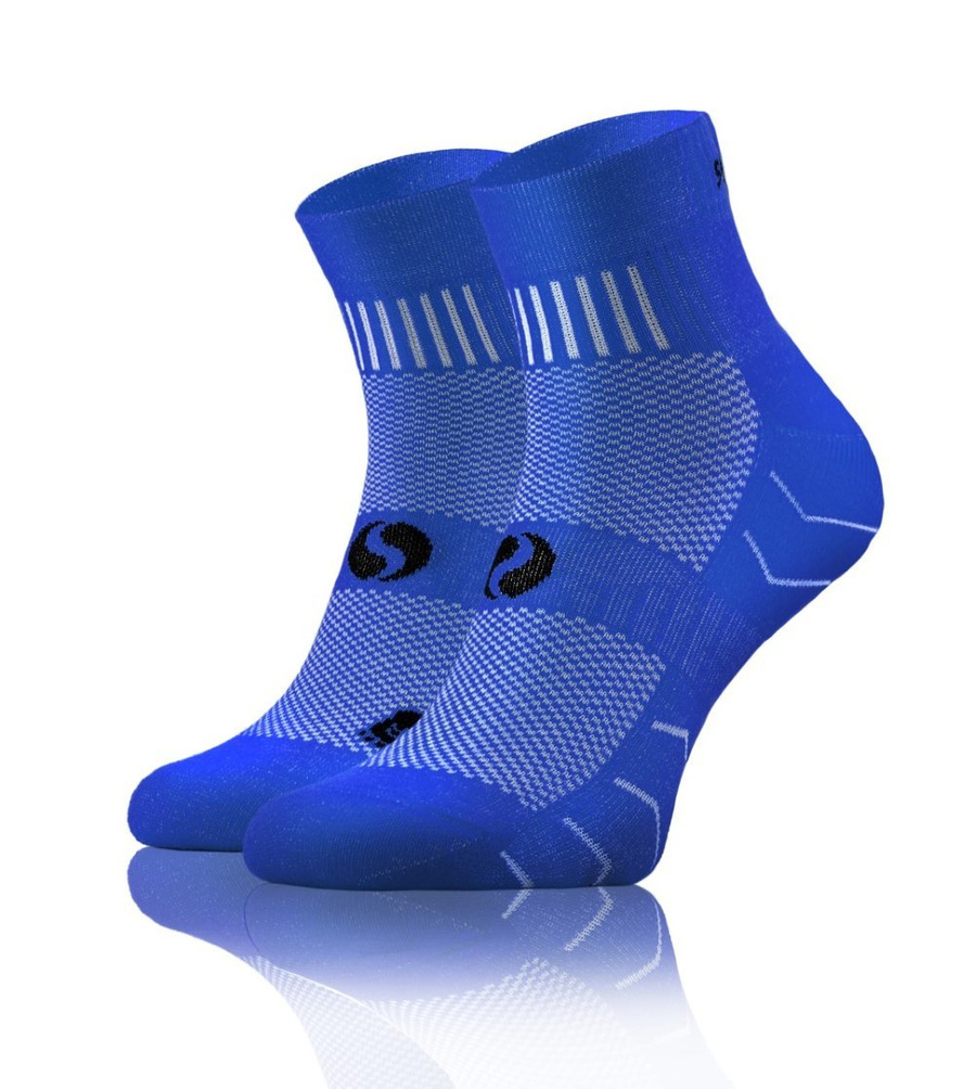 Sesto Senso Sport Socken – Atmungsaktiv und Nahtlos, Anatomic Fit, Baumwolle, Feuchtigkeitskontrolle, Schutz für Achillessehne, Unisex, Chabrowy Blau, Neue Kollektion, Ideal für Sport und Freizeit