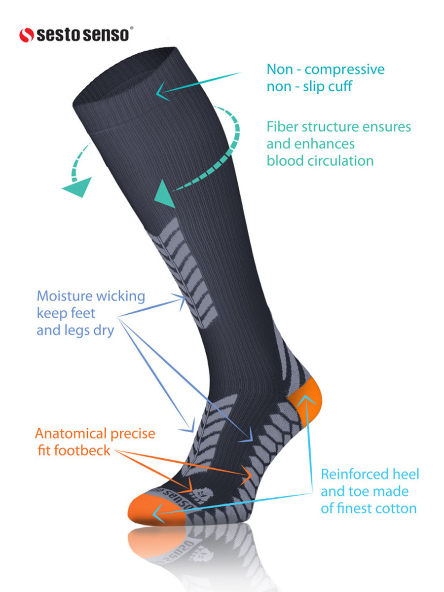 Kompressions-Kniestrümpfe Sportserie Graphit