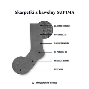 Czarne Skarpety Męskie Supima Comfort