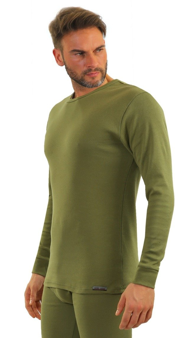 Langarmshirt Herren Art. 111 Olivgrün