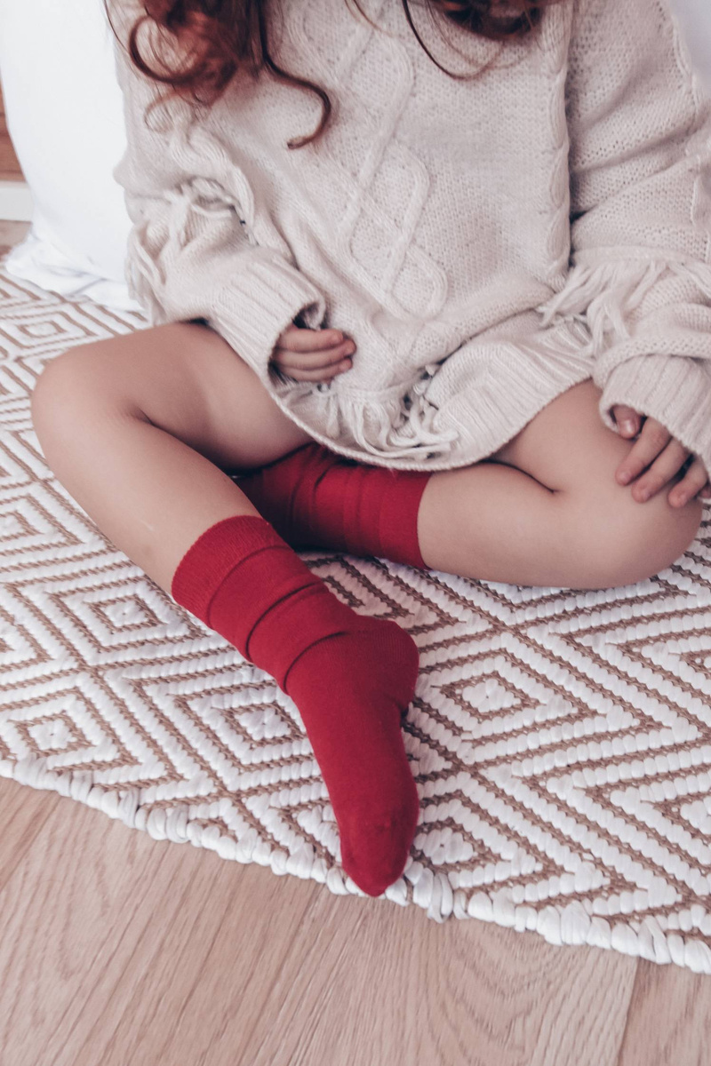 Șosete copii Seria Lână Merino roz roz și mov