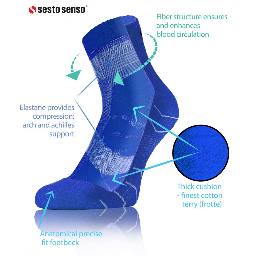 6X Sportowe krótkie skarpety dla biegaczy AMZ Sesto Senso