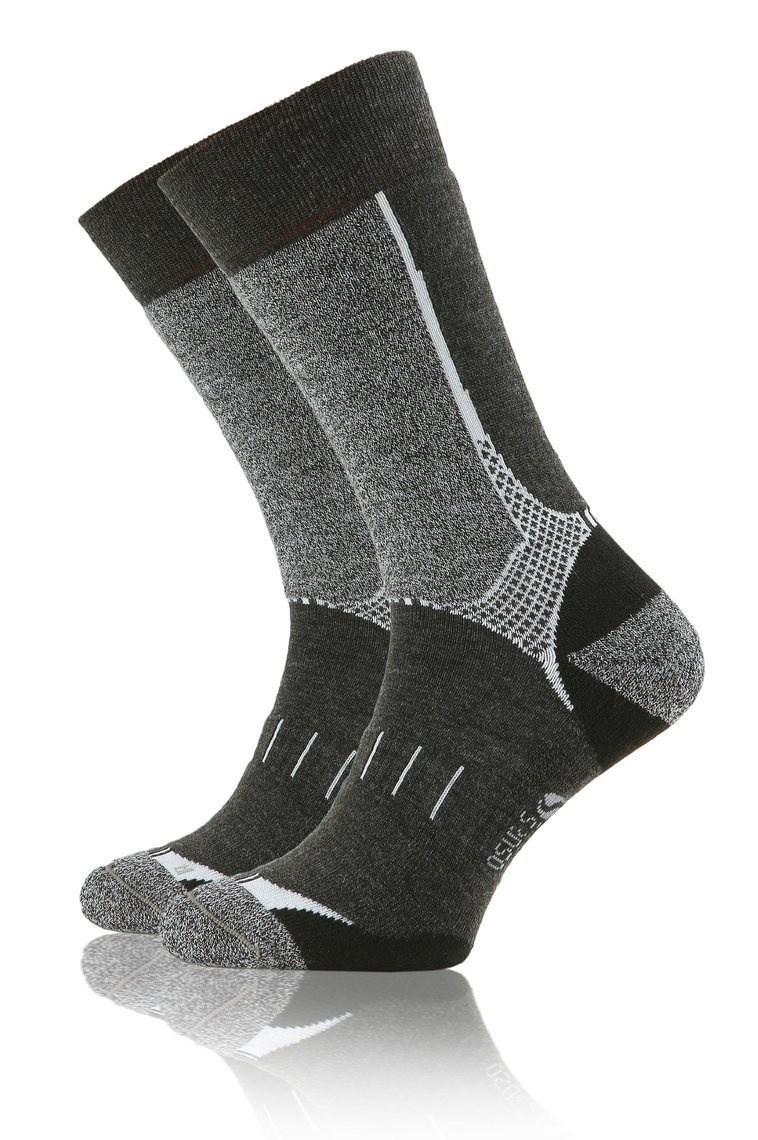 Wollsocken Trekking Winter Grau Mehrfarbig