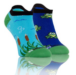 Sesto Senso Skarpetki Finest Cotton Stopki – Bequeme Baumwollsocken für Damen und Herren, Atmungsaktiv, Weich, Vielseitig, Mehrfarbig, Ideal für Alltag und Sport, Nicht Drückend, Lustiges Design mit Froschmotiv