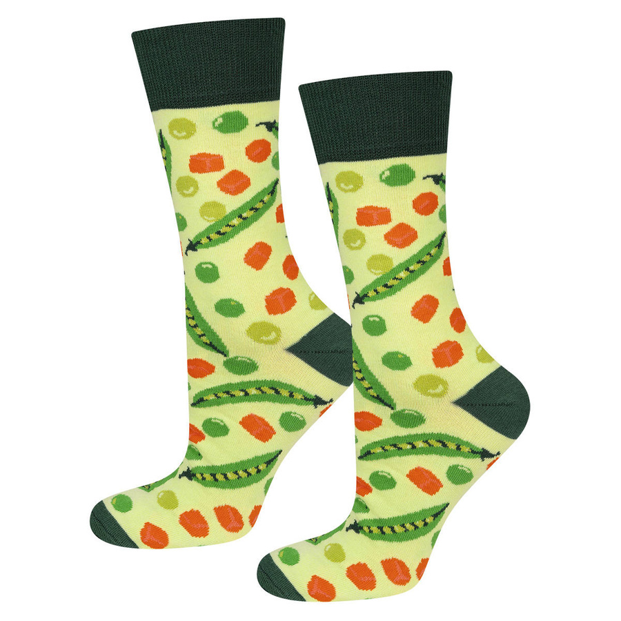 Skarpetki męskie kolorowe SOXO GOOD STUFF marchewka z groszkiem w słoiku śmieszne bawełniane