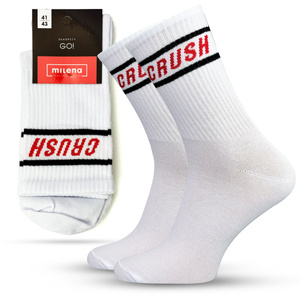 Herrensocken Go! Weiß mit Print