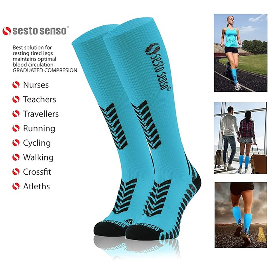 Șosete compresive lungi Sport Albastru