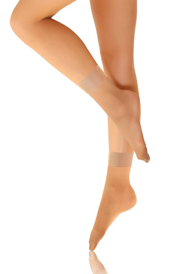 Sesto Senso Damen Skarpetki Rajstopowe Emi – Hochwertige, Strapazierfähige Strumpfsocken, Poliamid & Elastan, Komfortabler Bund, Ohne Verstärkung, Ideal für Offene Schuhe, One Size, Beige & Schwarz, 2er Pack