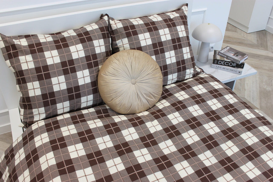 Bettwäsche Kariert Beige