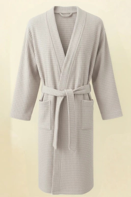 S BATHROBE WAFFLE GREY XXL