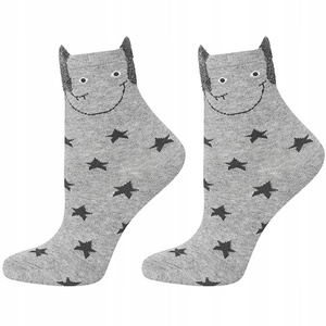Graue Soxo Kindersocken mit Ohren