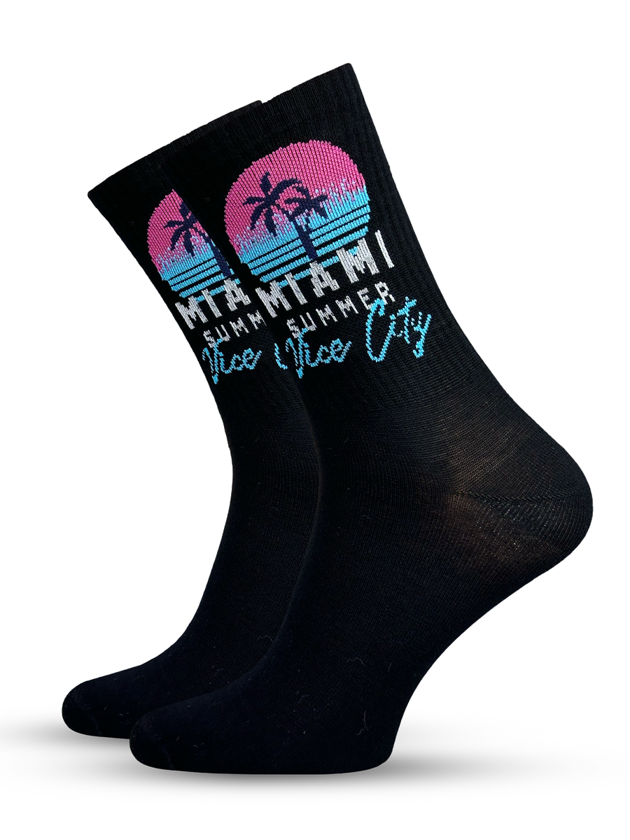 Herrensocken Go! Schwarz mit Print