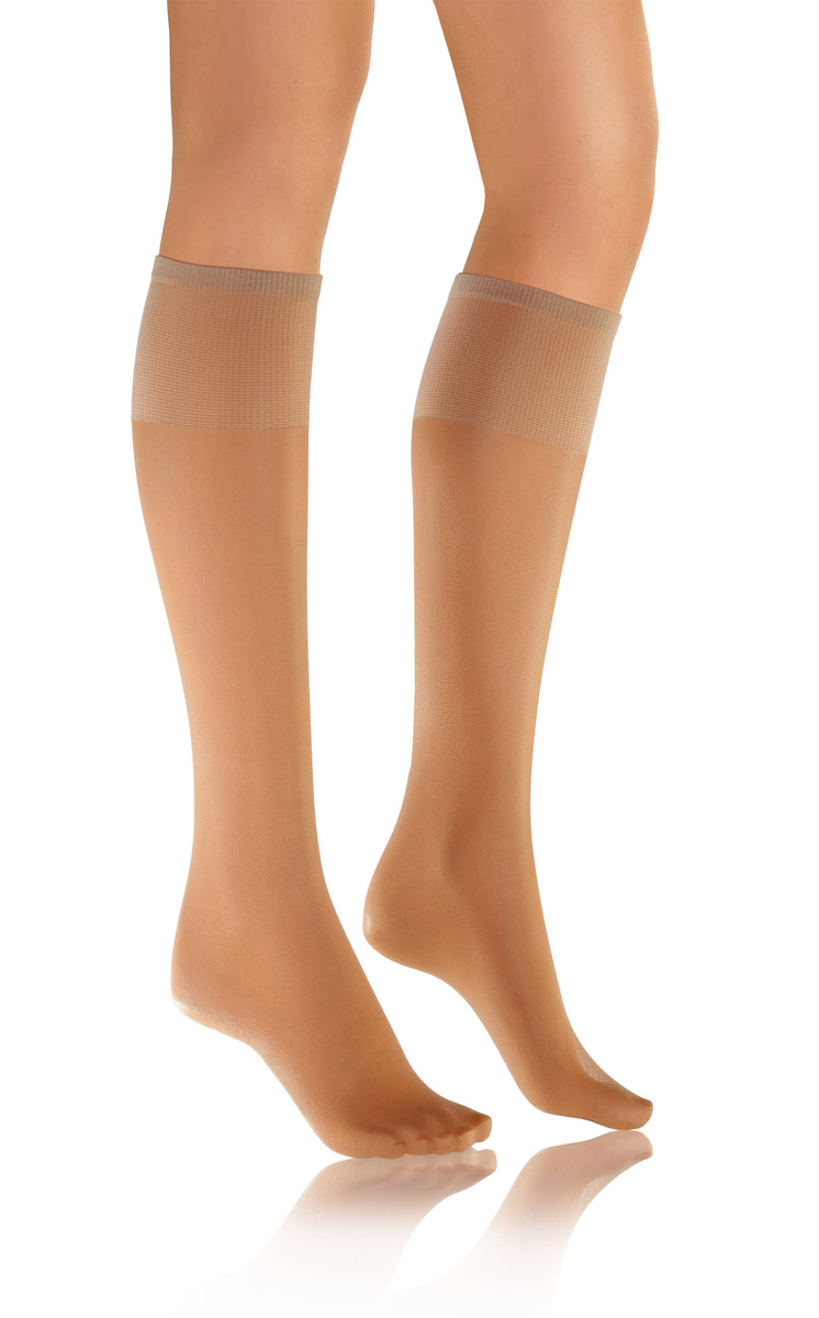 Sesto Senso Damen Podkolanówki IRIS 15 Den – Halbtransparent mit Bosem Fuß Effekt, Poliamid-Elastan Mix, Ideal für Sommer, Bequem und Rutschfest, 10er Pack, Farben: Vision, Nero, Fumo, Made in Poland