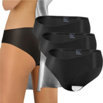 Sesto Senso Damen Figi Set – Laser Cut, Nahtlose Unterwäsche aus Mikrofaser, Bequem und Hygienisch, 3er Pack, Schwarz, Für Frauen