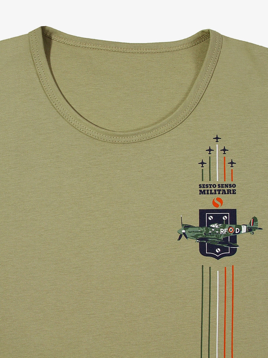 Sesto Senso Herren Pyjama Set – Kurzarmshirt und Kurze Hose aus 100% Baumwolle, Bequem und Atmungsaktiv, Elegantes Design mit Madras-Karo, Ideal für Sommernächte, Farbe: Khaki, Modell: OLIWKA 7538