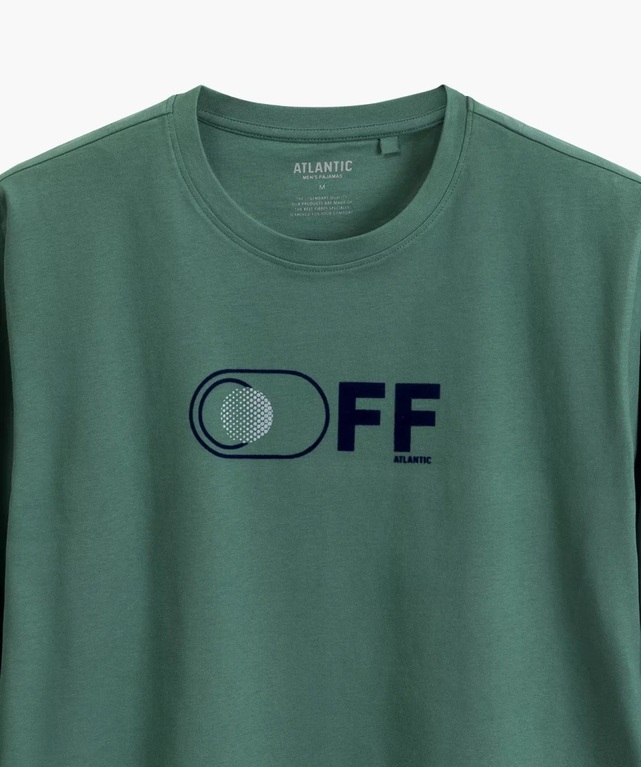 Herren Pyjama nmp-390 Grau/Marine/Grün/Blau