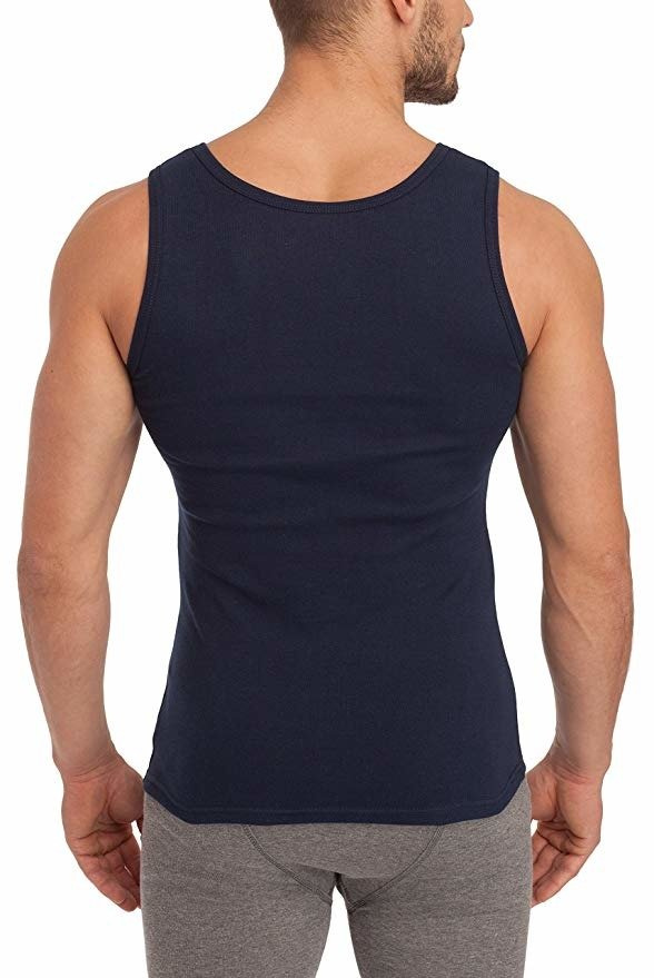 Sesto Senso Herren Tank Top – Klassisches Baumwollunterhemd, Weich und Bequem, Perfekte Passform, Ideal für Alltag und Freizeit, Blau