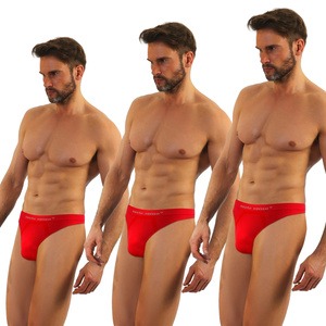 Sesto Senso Herren Stringi – Nahtlose Sport Unterwäsche, Bequem und Elastisch, 3er Pack, Rot, Poliamid-Elastan Mix, Komfort für Männer