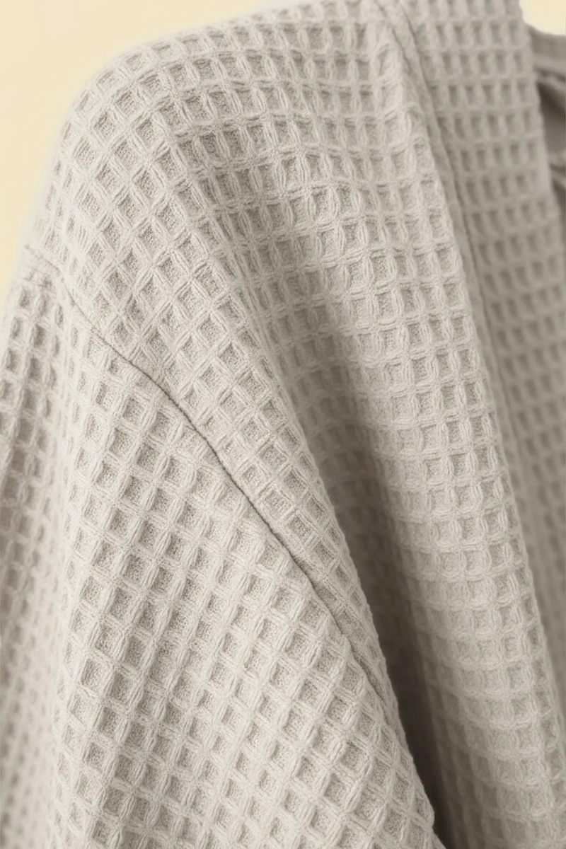 S BATHROBE WAFFLE GREY XXL