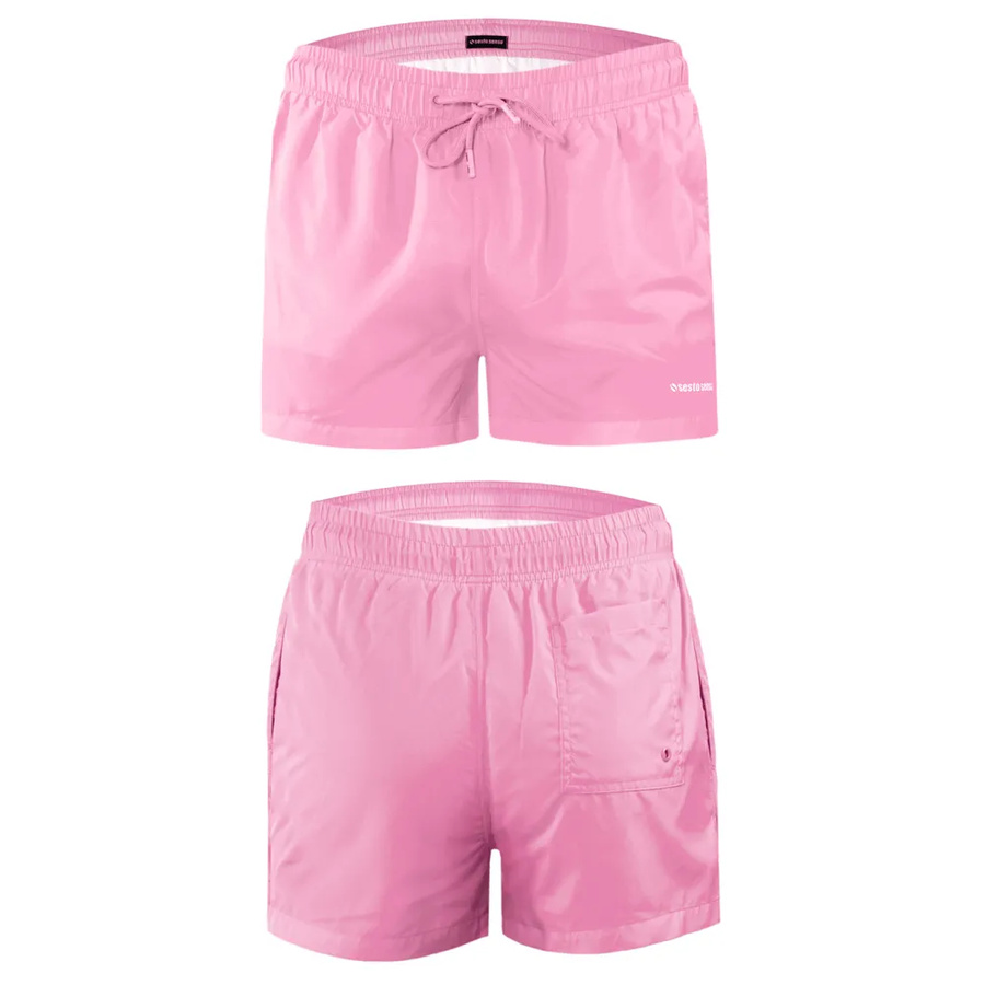 Sesto Senso Herren Badeshorts SZ24 – Schnelltrocknend, Mit Taschen, Elastischer Bund, Innenhose, Polyester, Ideal für Strand und Pool, Farbe: Rosa, Frühling/Sommer Kollektion