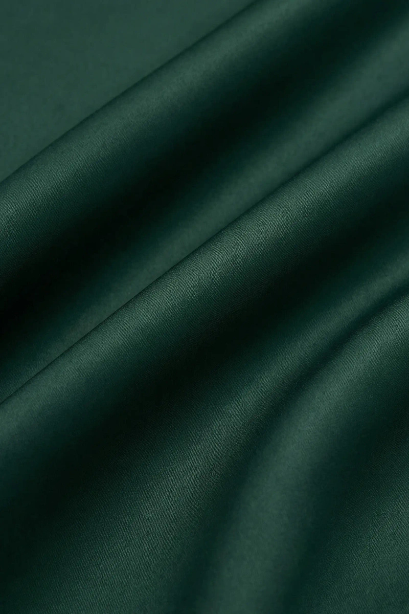 Fitted Sheet Satin Green/Without Elastic