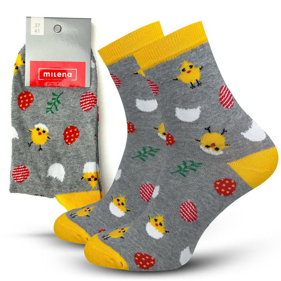 Damensocken Wzorzyste 200 Hellmeliert Grau