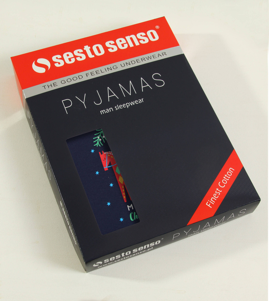 Schlafanzug Herren Weihnachten Blau