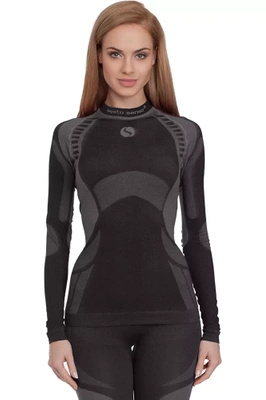 Sesto Senso Damen Thermo Langarmshirt – Antiallergisch, Atmungsaktiv, Nahtlos, Poliamid, Sportbekleidung für Winteraktivitäten, Grau