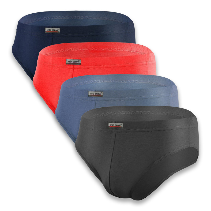 4X Antyalergiczne wyprofilowane slipy męskie LEOPARD Sesto Senso