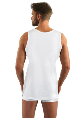 Sesto Senso Herren Tanktop ANACONDA – Bequeme Baumwolle mit Elastan, Flache Nähte, Ideal als Unterhemd oder für warme Tage, Weiß, Ohne Ärmel, Stilvoll und Langlebig, Perfekt als Geschenk, Made in Poland