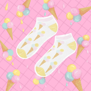 Stopki damskie kolorowe SOXO GOOD STUFF śmieszne lody