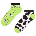 Farbige Socken für Damen/Herren Cow Lime Mehr Mode