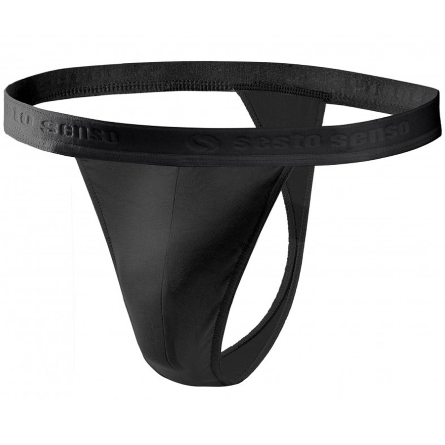 Sesto Senso Herren String Tanga Set – Komfortable Baumwollunterwäsche, Anatomic Design, Flache Nähte, 3er Pack, Grau/Schwarz/Blau, Ideal für den Alltag, 95% Baumwolle, 5% Elasthan