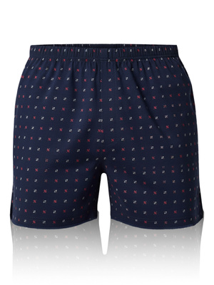 Men's Loose Boxer Shorts with Buttons Black