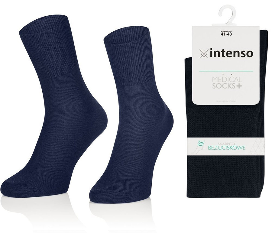 skarpety zdrowotne bezuciskowe MEDYCZNE wykonane z bawełny 1962 Intenso