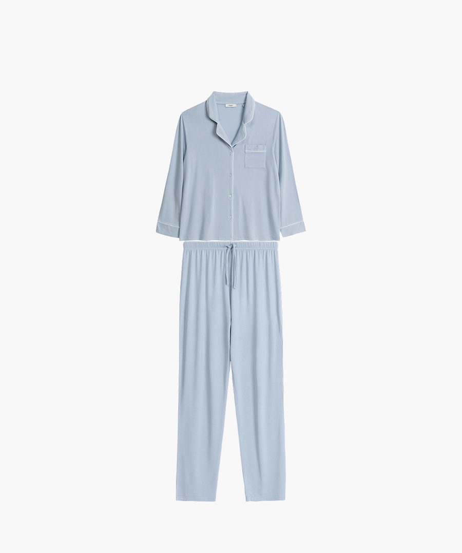 Damenpyjama NLP-495 Blau und Rosa