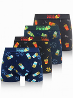 Sestimi Underwear Herren Boxershorts Set – Bequeme Baumwollunterwäsche mit Print, 4er Pack, Multicolor, Modell MPC80506, Atmungsaktiv und Passgenau, Für Männer