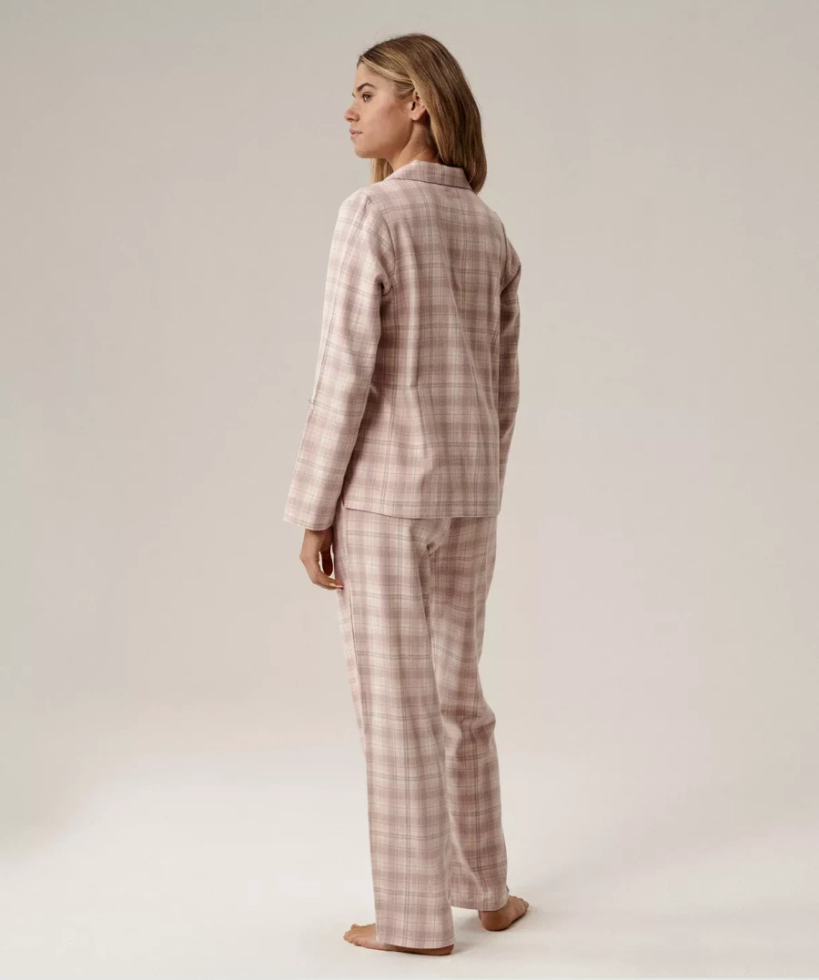 Damen Schlafanzug nlp-505 Ecru/Violett