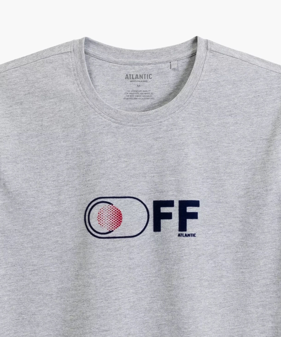 Herren-Pyjama Serie nmp-395 grau/blau/grün