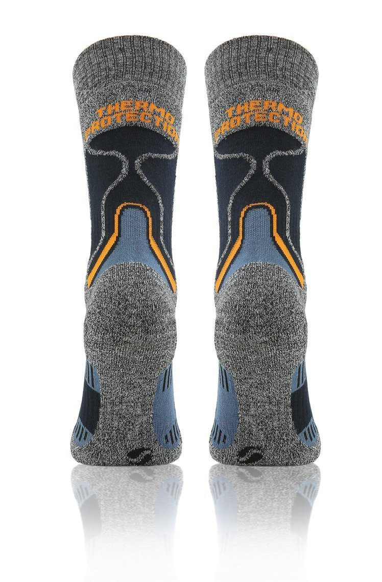 Wollsocken Trekking Winter Grau Mehrfarbig