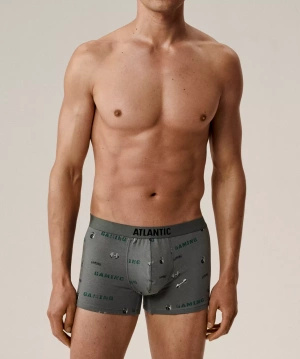 Herren-Boxershorts Serie 3mh-223 Schwarz/Khakigrün/Grün