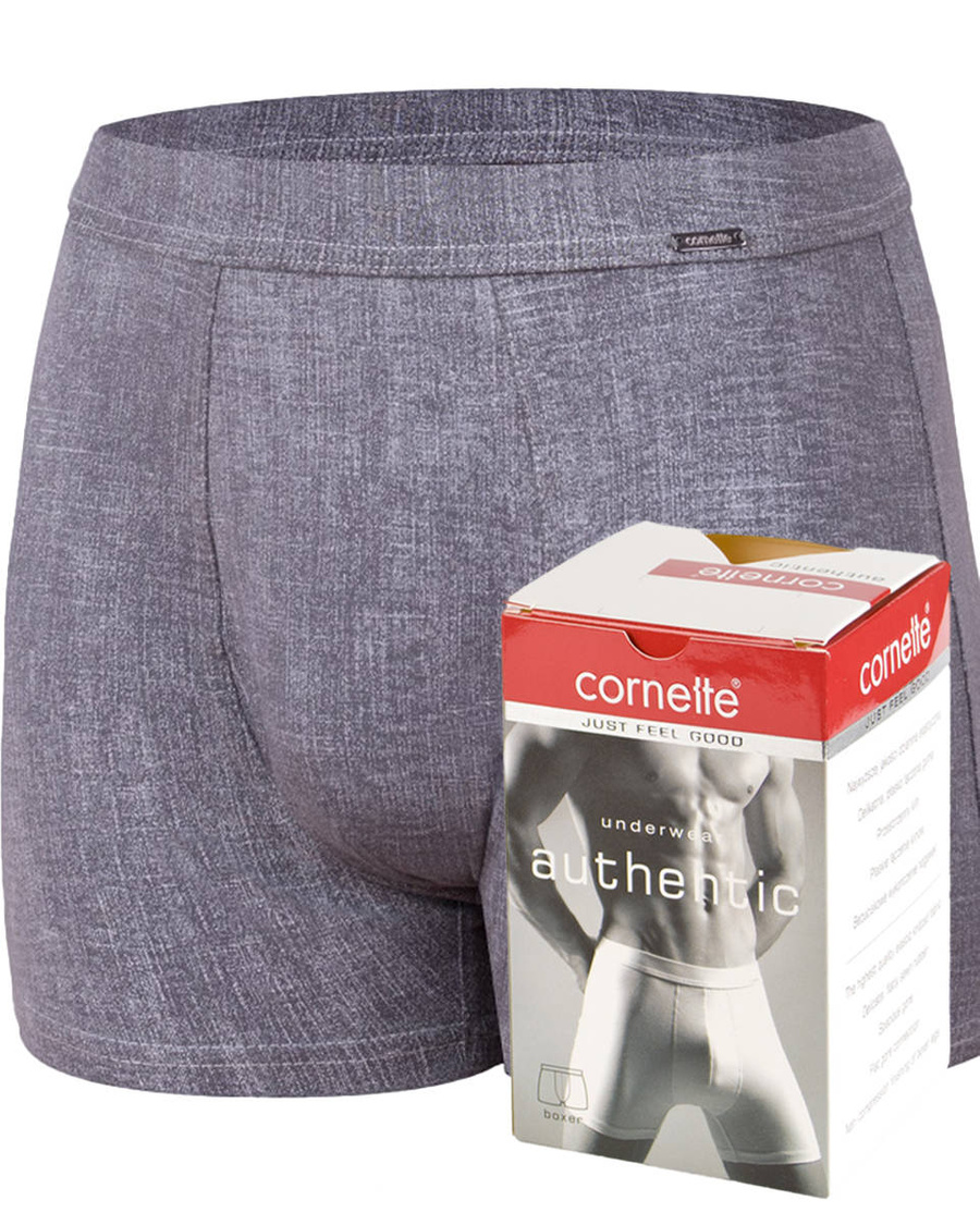 Herren-Boxershorts Authentic 220 grau Druck Cornette 